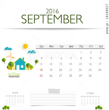2016 calendar, monthly calendar template for September. Vector i 2016 calendar, monthly calendar template for September. Vector i 18168927