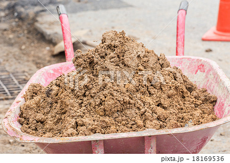Soil in construction trolley at construction site 18169536