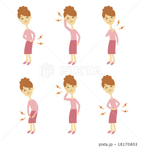 いろいろな病気の症状　若い女性 18170803