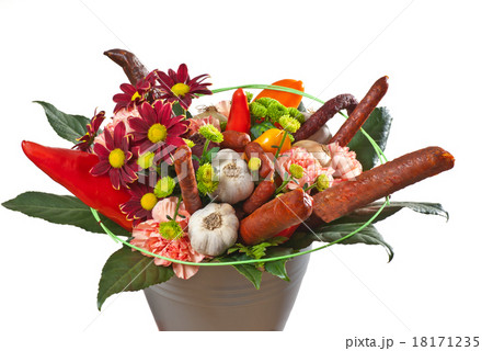 bouquet with flowers and sausages 18171235