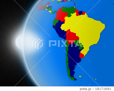 Sunset over south american continent from space 18171691