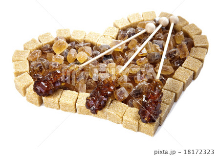 Heart from not refined reed sugar and candy sugar  18172323