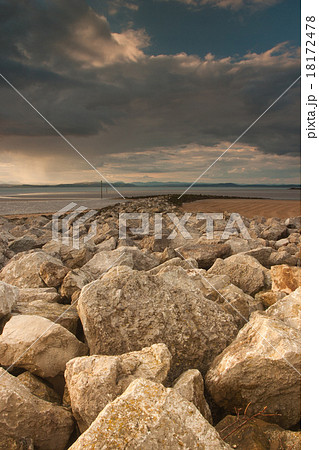 Breakwater on the beach in Morecambe 18172478