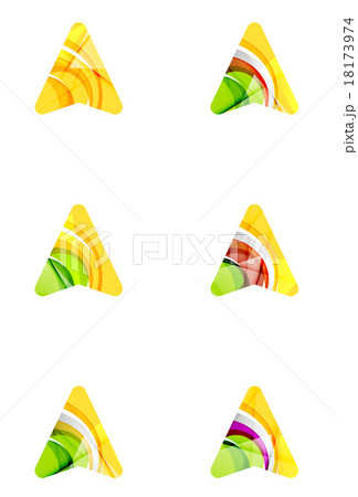 Set of abstract directional arrow icons, business 18173974