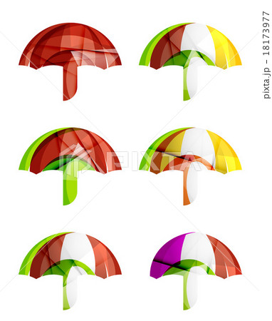 Set of abstract umbrella icons, business logotype 18173977