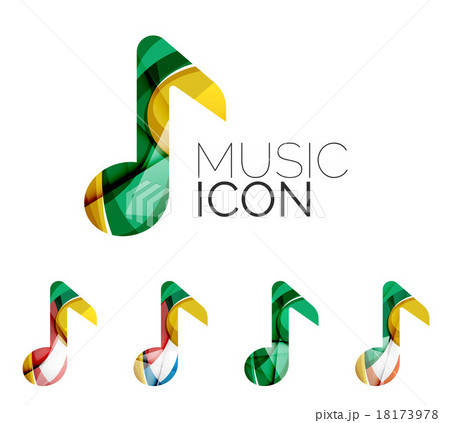 Set of abstract music note icon, business logotype 18173978