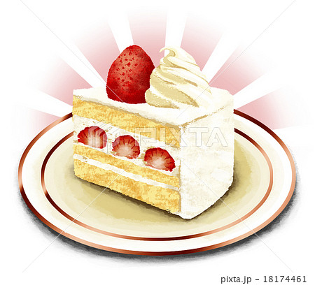 リアルショートケーキ 背景ありのイラスト素材 18174461 Pixta