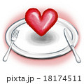 食事皿　ハート　背景あり 18174511