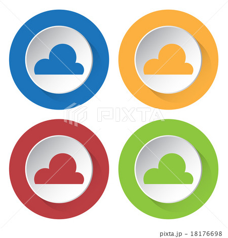 set of four icons - cloud, cloudy set of four icons - cloud, cloudy 18176698
