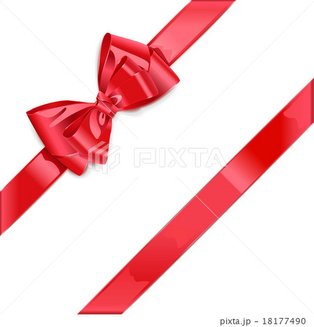 Vector Red Ribbon With Bowのイラスト素材