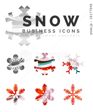 Set of abstract colorful snowflake logo icons 18177948