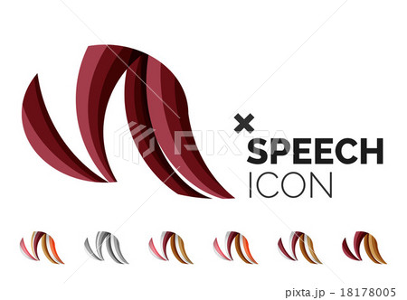 Set of abstract speech bubble and cloud icons 18178005