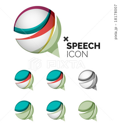 Set of abstract speech bubble and cloud icons 18178007