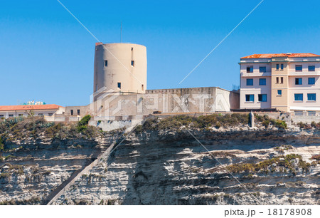Old fort tower on the rocky coast. Bonifacio 18178908