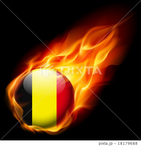 Round glossy icon of Belgiumのイラスト素材 [18179688] - PIXTA