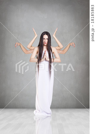 Beautiful woman with many hands Beautiful woman with many hands 18185863