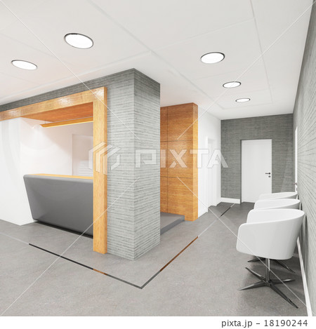 office lobby with a reception desk 18190244