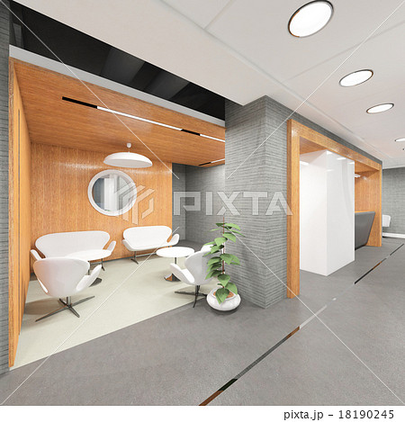 office lobby with a reception desk 18190245