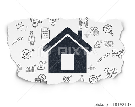 Business concept: Home on Torn Paper background Business concept: Home on Torn Paper background 18192138