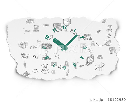Time concept: Clock on Torn Paper background 18192980