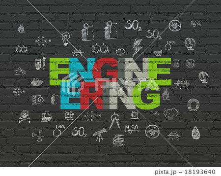 Science concept: Engineering on wall background 18193640