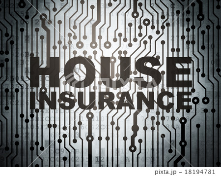 Insurance concept: circuit board with House 18194781