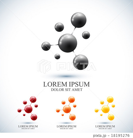 Modern set logotype icon dna and molecule. Vector 18195276