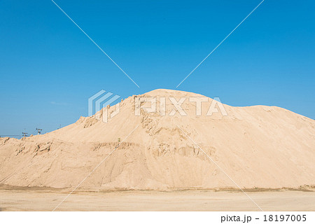 Pile of construction sand with clear blue sky Pile of construction sand with clear blue sky 18197005