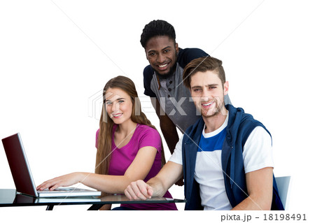 Creative team using laptop Creative team using laptop 18198491