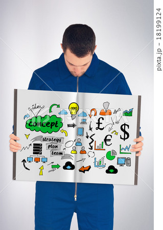 Composite image of manual worker showing a book 18199124