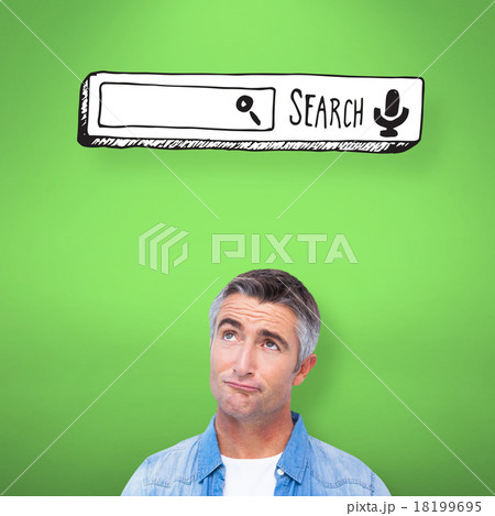 Composite image of confused man with grey hair thinking Composite image of confused man with grey hair thinking 18199695