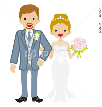 ウェディング カップル-男女-まとめ髪 18202469