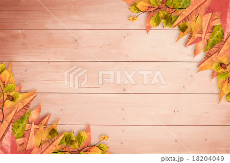 Composite image of autumn leaves pattern 18204049