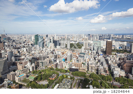 東京タワーから見た新橋方面の眺めの写真素材