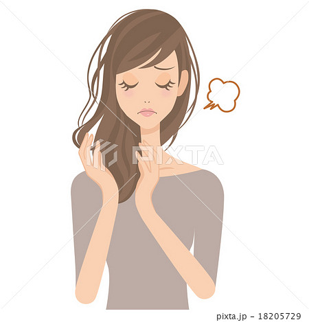 ヘアケアをする女性の寝癖 18205729