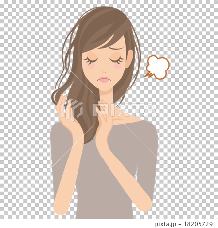 ヘアケアをする女性の寝癖 18205729