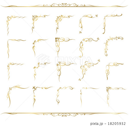 decorative gold frame set Vector 18205932