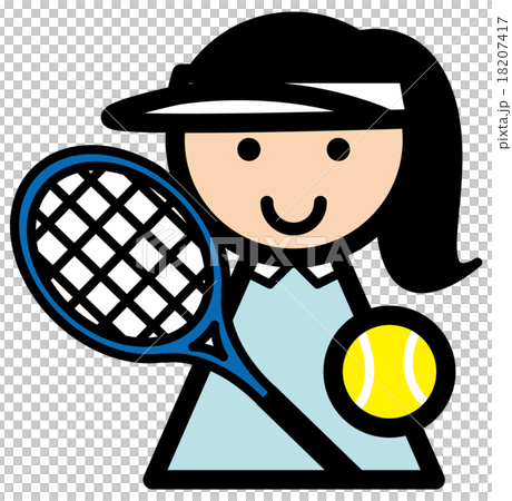 テニス 女の子のイラスト素材