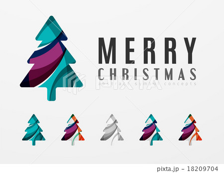 Set of abstract Christmas Tree Icons, business Set of abstract Christmas Tree Icons, business 18209704
