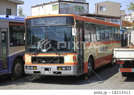 東海バスの廃車体の写真素材