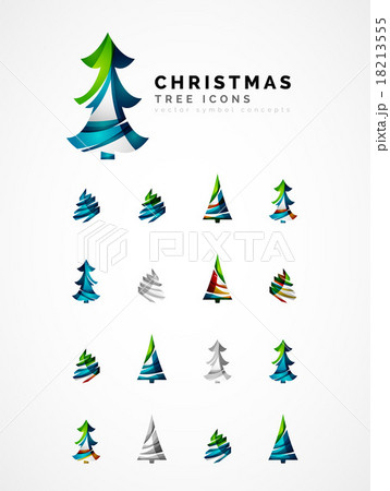 Set of abstract Christmas Tree Icons, business Set of abstract Christmas Tree Icons, business 18213555