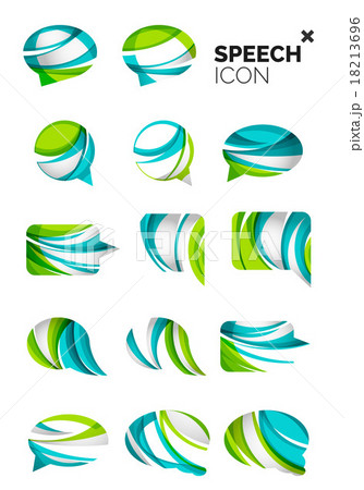 Set of abstract speech bubble and cloud icons Set of abstract speech bubble and cloud icons 18213696