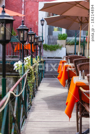 Small cafe on a bridge Small cafe on a bridge 18214894