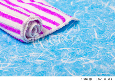 Roll napkin fabric hand on background. Roll napkin fabric hand on background. 18218183