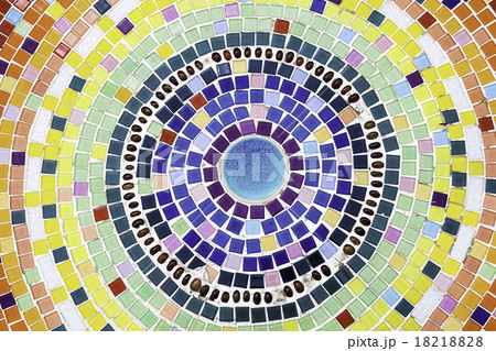 Floor decoration with Mosaic and ceramic tiles 18218828
