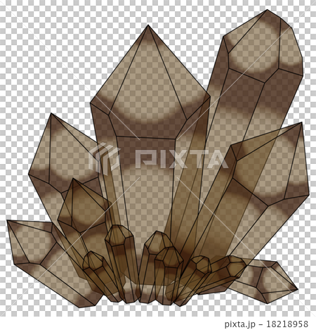 石英煙霧石英簇 18218958