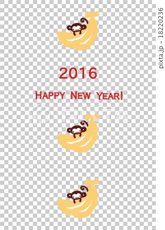 新年賀卡的明信片寺廟用香蕉×3 18220236