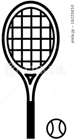 テニスラケット モノクロ のイラスト素材 1650