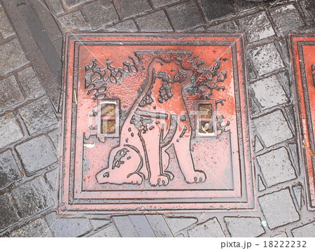 manhole drain cover in Shibuya, Japan. manhole drain cover in Shibuya, Japan. 18222232