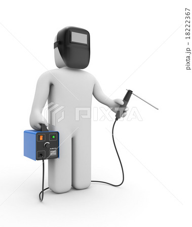 Welder in a protective mask 18222367